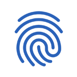 A blue fingerprint is shown on the ground.